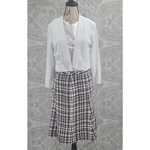 Rina Rossi Pink Tweed Plaid skirt Academia Twee Preppy Retroglam Mean Girls